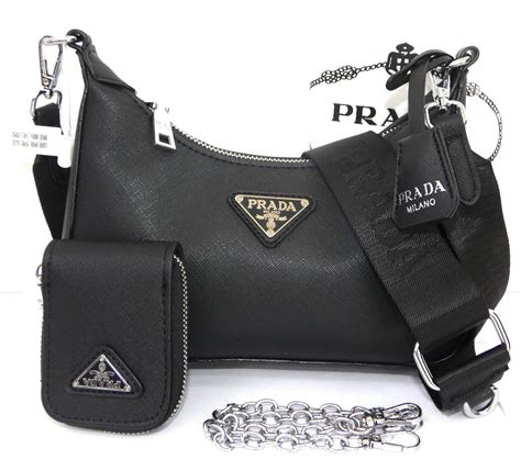 black prada bag with coin purse|prada coin purse with strap.